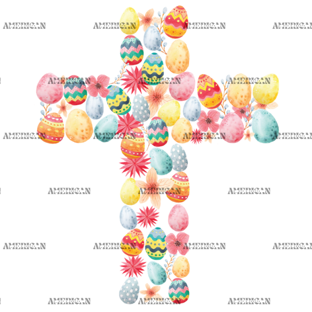 Easter Eggs Cross DTF Transfer