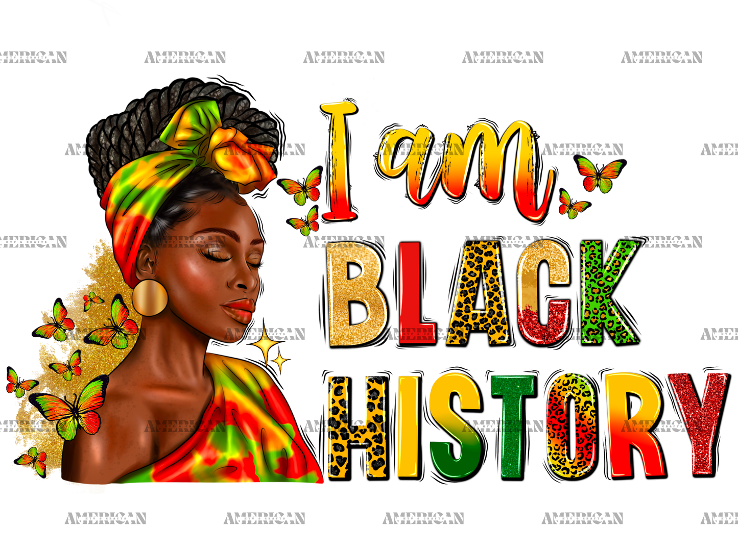 I Am Black History Juneteenth Afro Women DTF Transfer