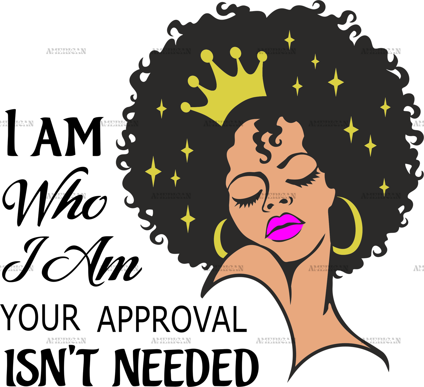 I Am Who I Am Crown Woman DTF Transfer