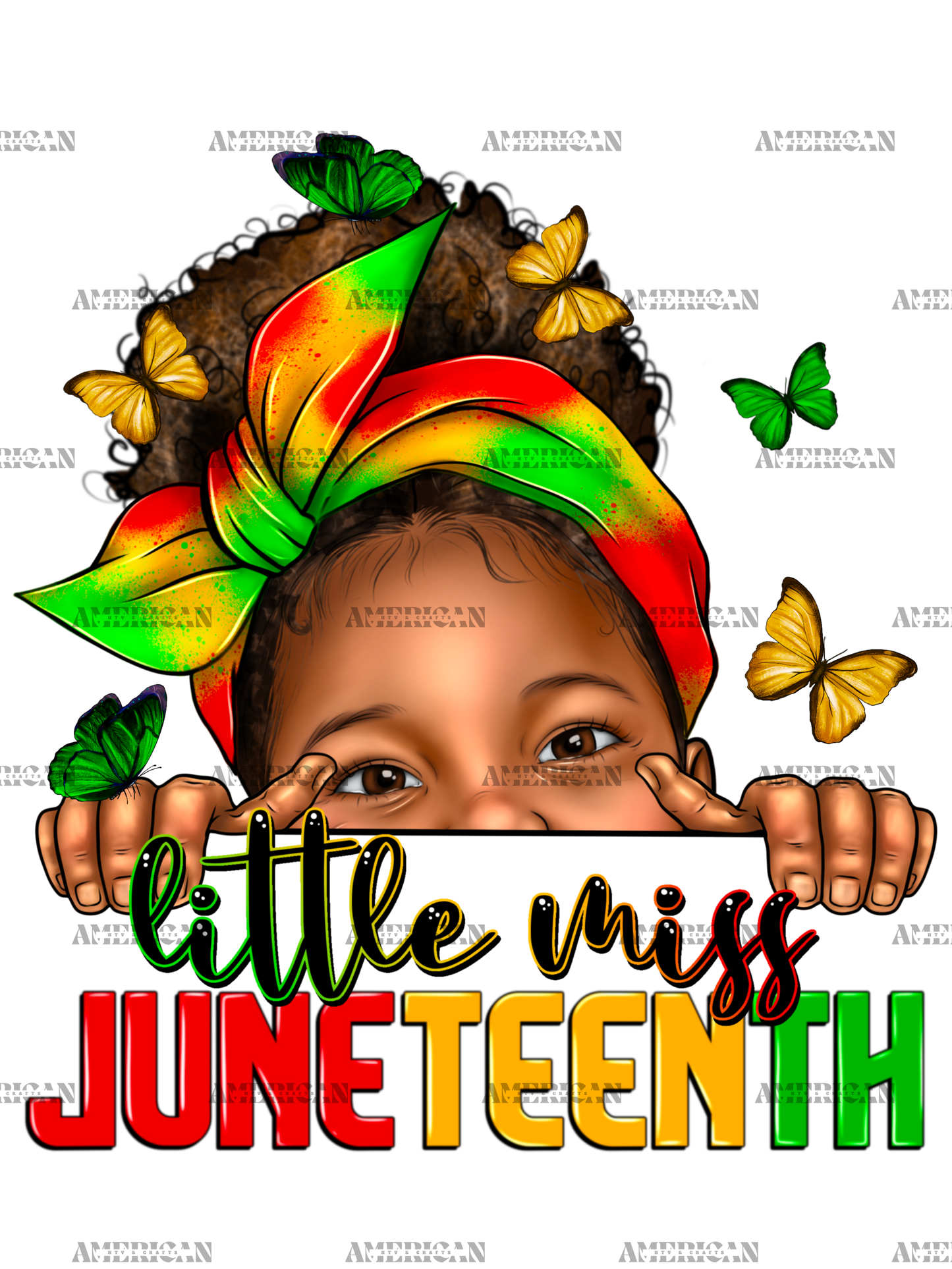 Little Miss Juneteenth Afro Girl DTF Transfer