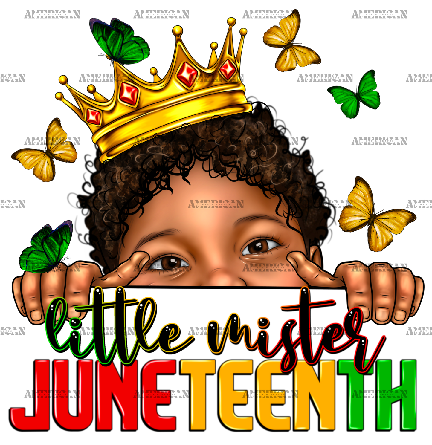 Little Mister Juneteenth Afro Boy DTF Transfer