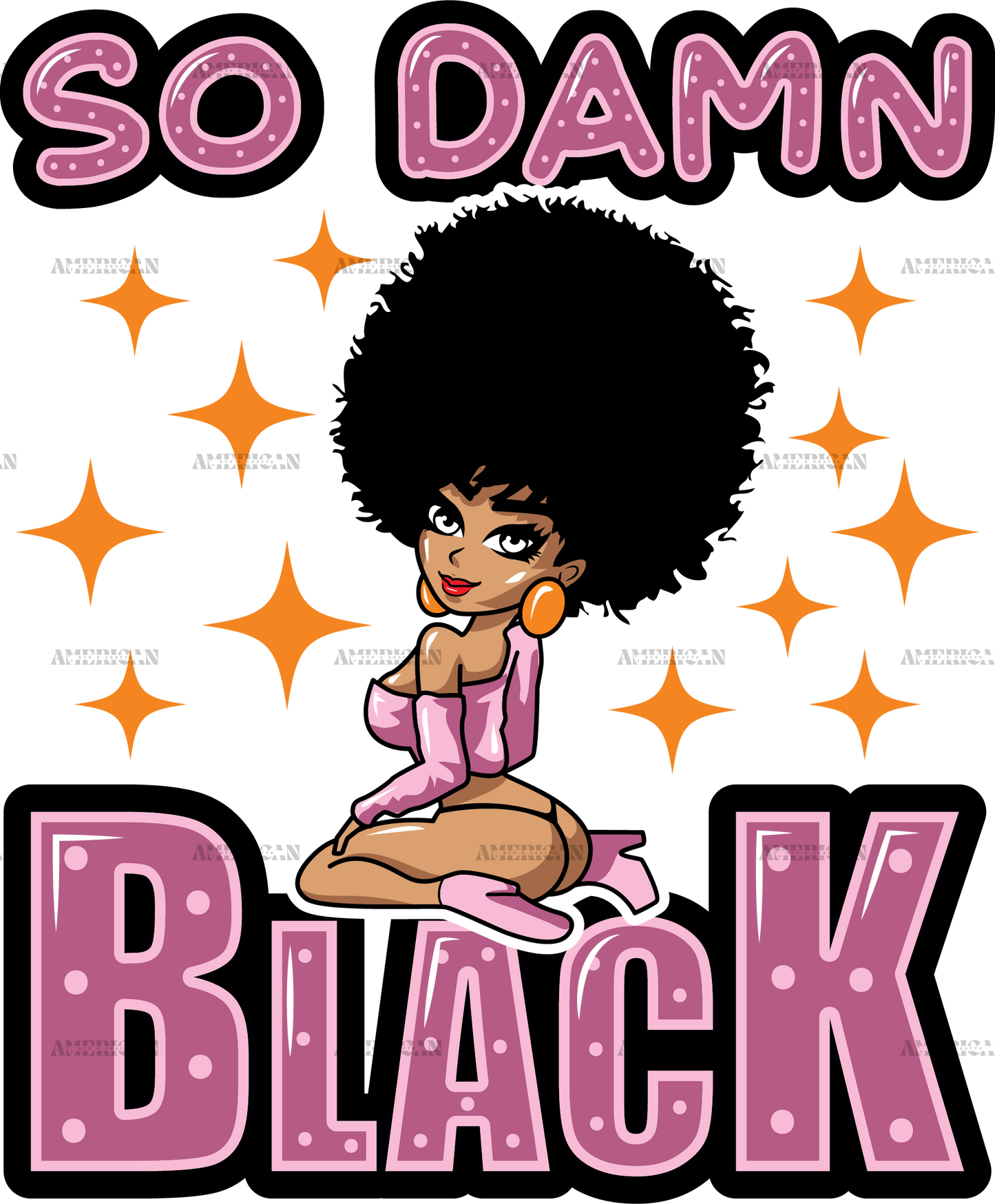 So Damn Black DTF Transfer