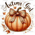 Autumn Girl Pumpkin DTF Transfer