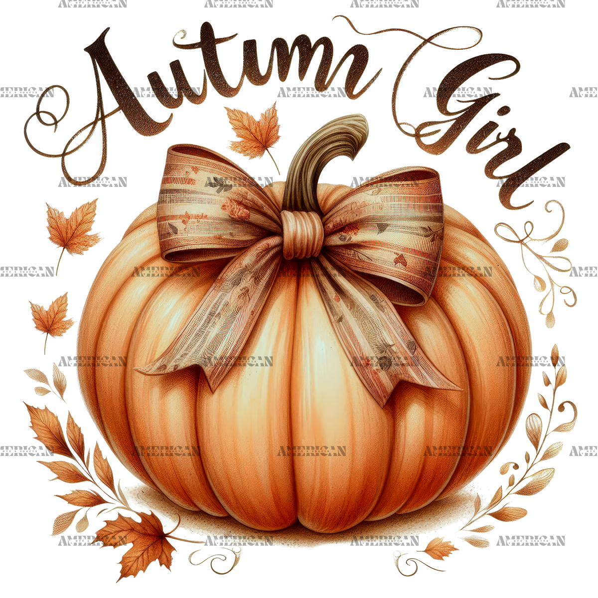 Autumn Girl Pumpkin DTF Transfer
