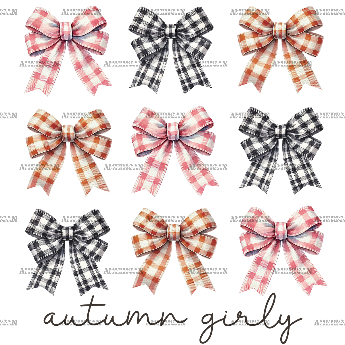 Autumn Girly Bows-1 DTF Transfer