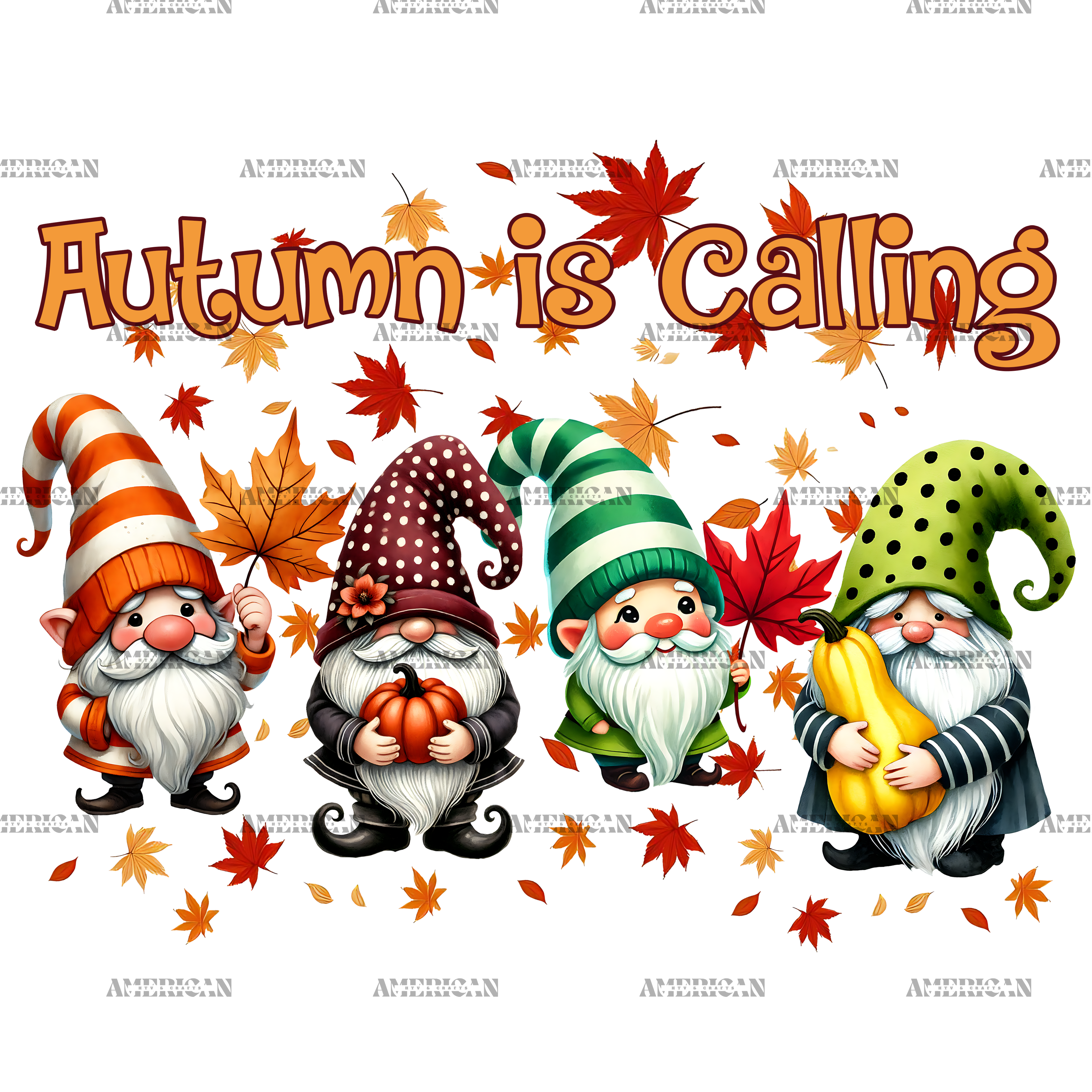 Autumn Is Calling Gnomies DTF Transfer