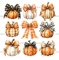 Autumn Pumpkins Bows-1 DTF Transfer
