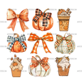 Autumn Pumpkins Bows-10 DTF Transfer