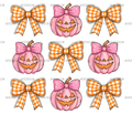 Autumn Pumpkins Bows-13 DTF Transfer