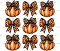 Autumn Pumpkins Bows-2 DTF Transfer