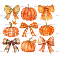 Autumn Pumpkins Bows-4 DTF Transfer