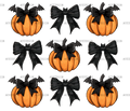 Autumn Pumpkins Bows-8 DTF Transfer