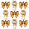 Autumn Pumpkins Bows-9 DTF Transfer