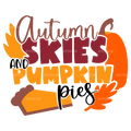 Autumn Skies And Pumpkin DTF Transfer
