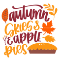 Autumn Skies Apple Pies DTF Transfer