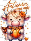 Autumn Vibes Only Cow DTF Transfer