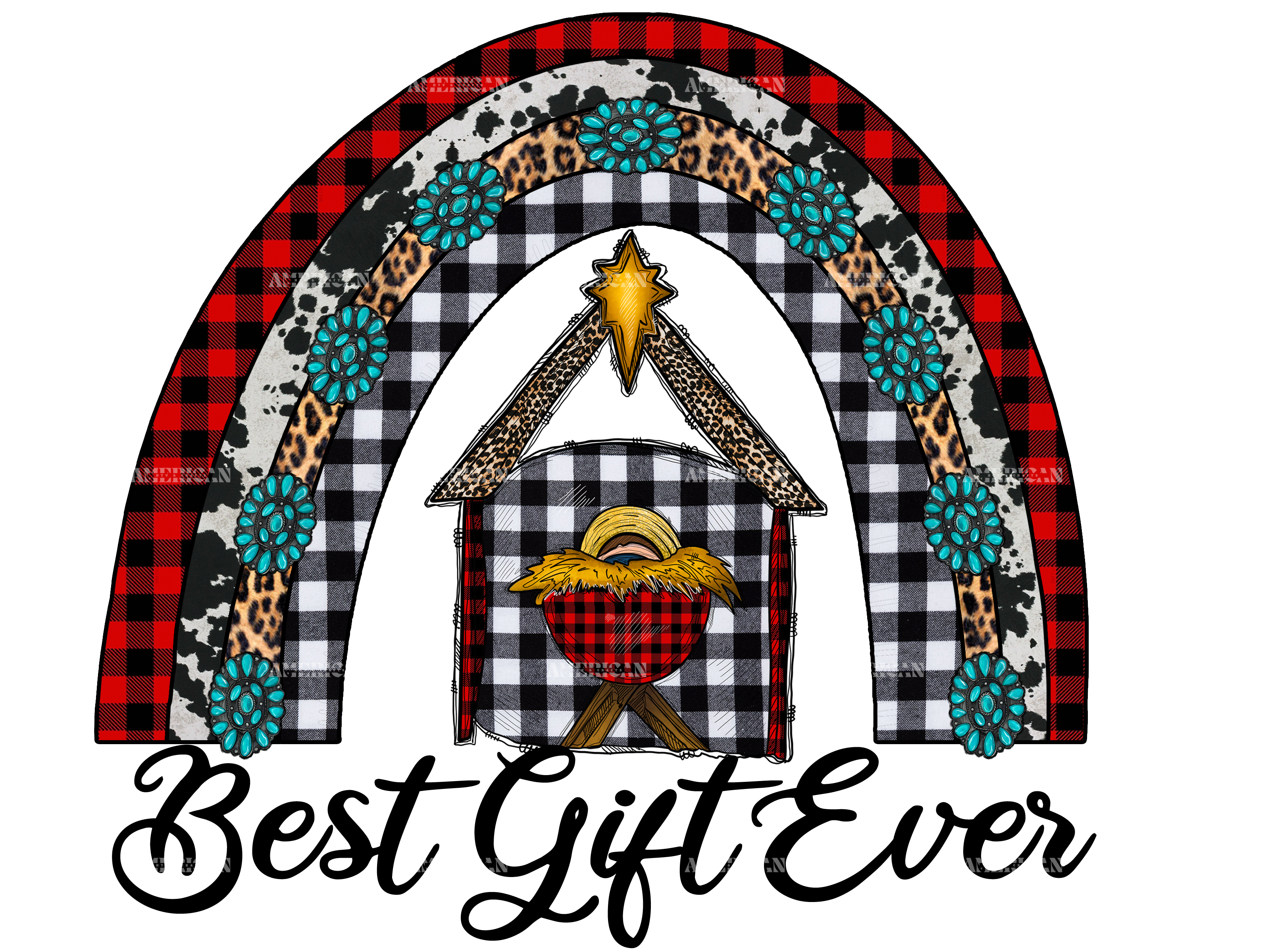 Best Gift Ever Rainbow DTF Transfer