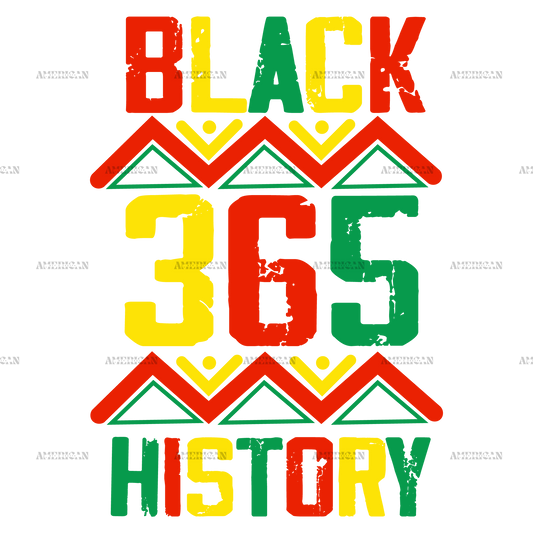 Black 365 History DTF Transfer