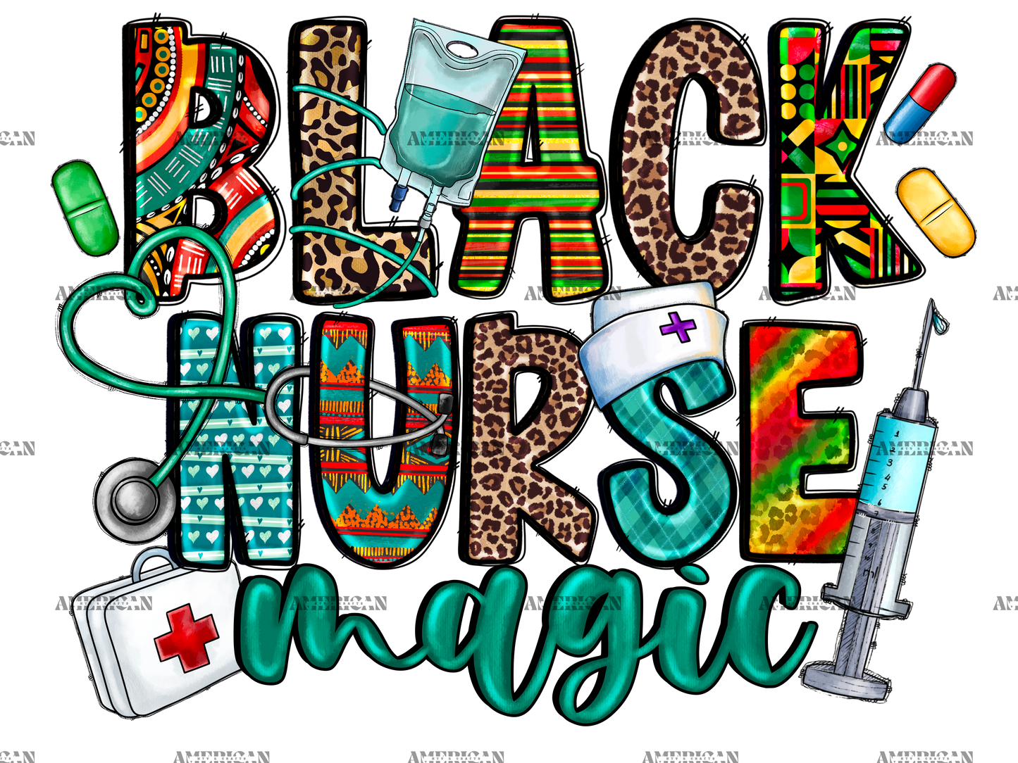 Black Nurse Magic-2 DTF Transfer