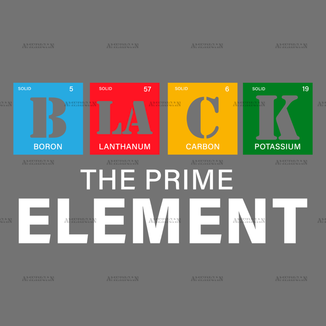 Black The Prime Element-1 DTF Transfer