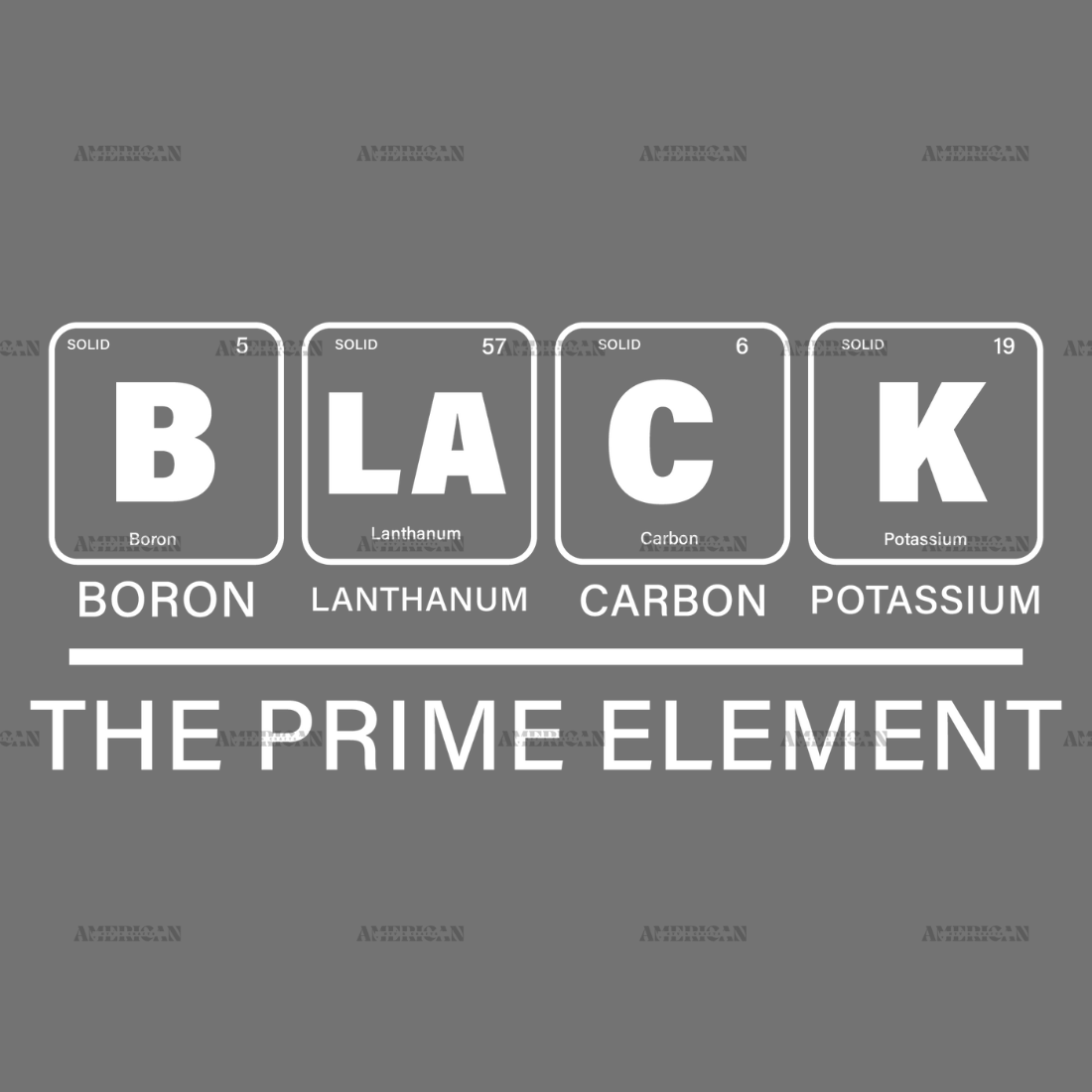 Black The Prime Element-6 DTF Transfer