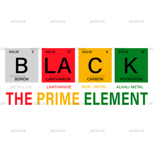 Black The Prime Element-7 DTF Transfer