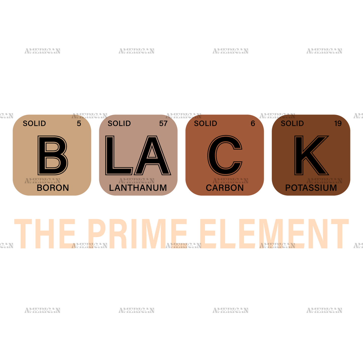 Black The Prime Element-8 DTF Transfer