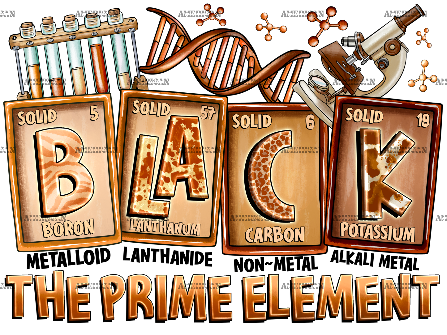 Black The Prime Element-9 DTF Transfer