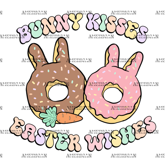 Bunny Kisses Easter Wishes DTF Transfer