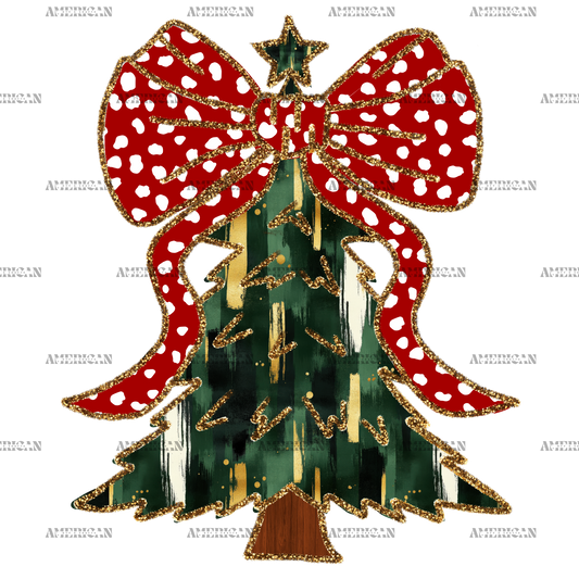 Christmas Tree Bow-1 DTF Transfer