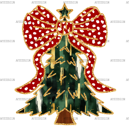 Christmas Tree Bow-2 DTF Transfer