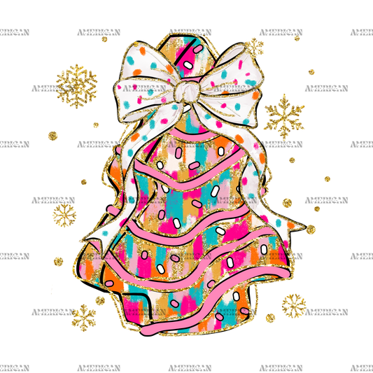 Christmas Tree Cake  DTF Transfer