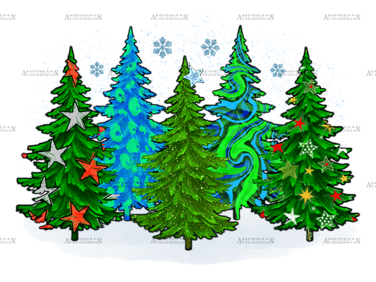 Christmas Trees DTF Transfer