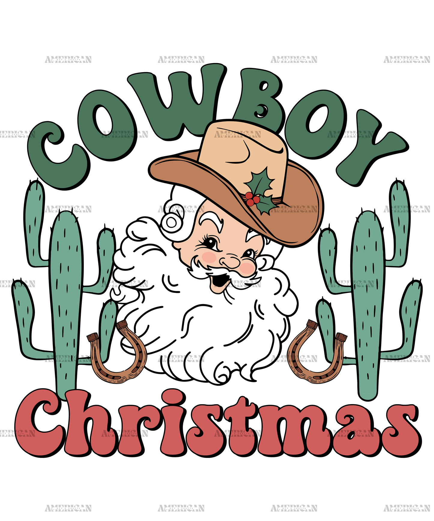 Cowboy Christmas-2 DTF Transfer