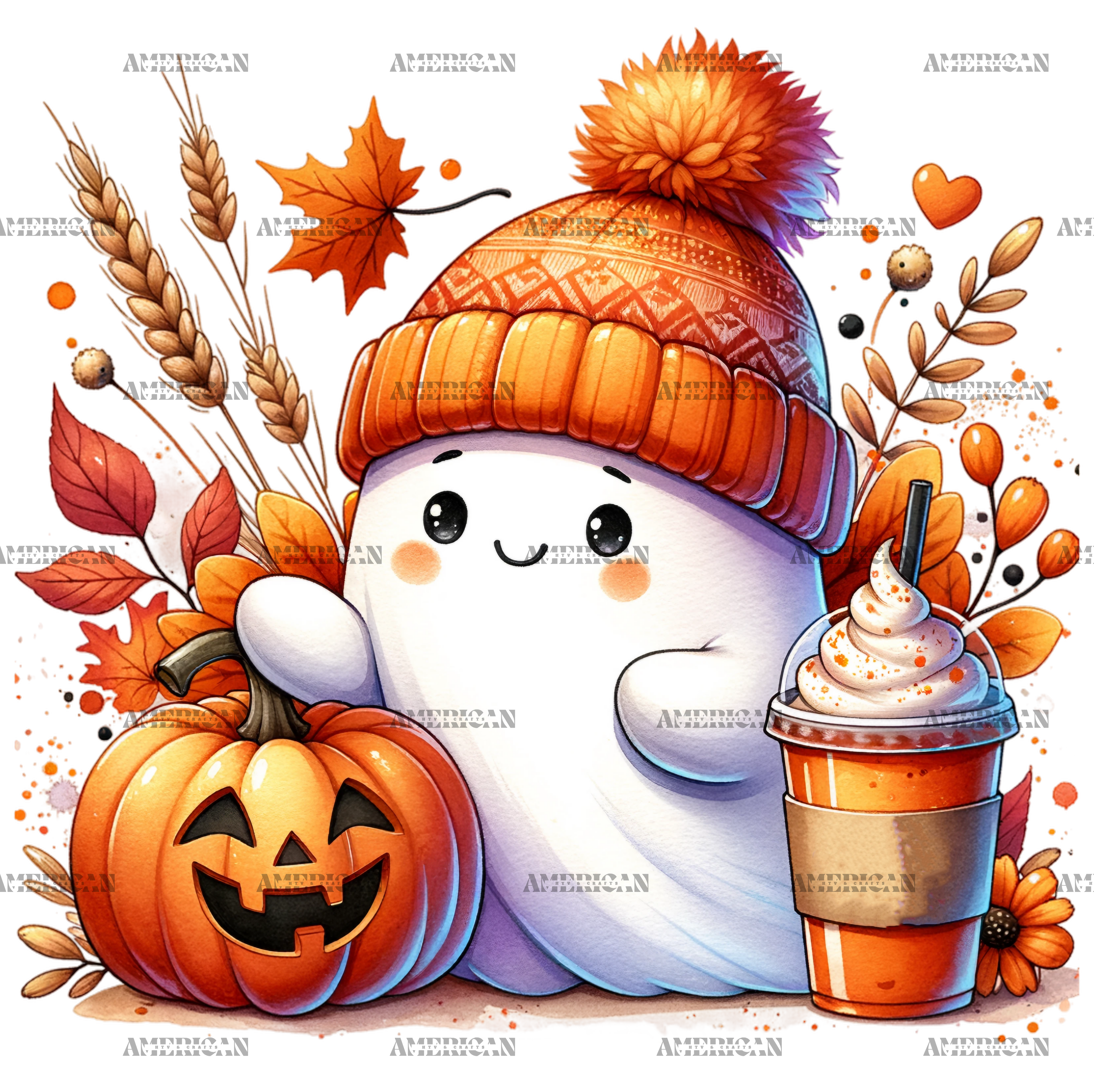 Cute Fall Ghost DTF Transfer