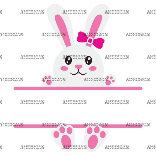 Easter Bunny Name Frame Pink-3 DTF Transfer