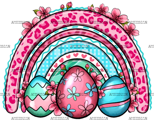 Easter Eggs Rainbow DTF Transfer