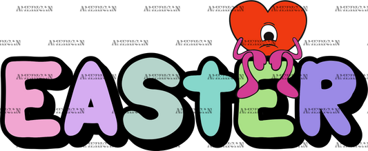 Easter Sad Heart DTF Transfer