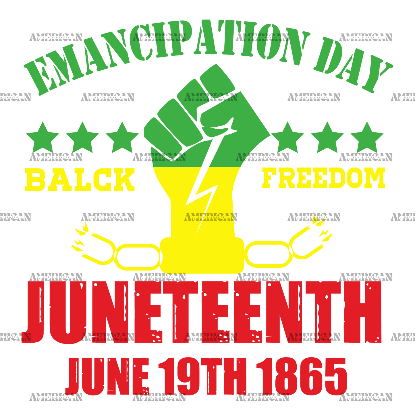 Emancipation Day Juneteenth DTF Transfer