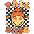 Fall Babe Checkered Dotted DTF Transfer