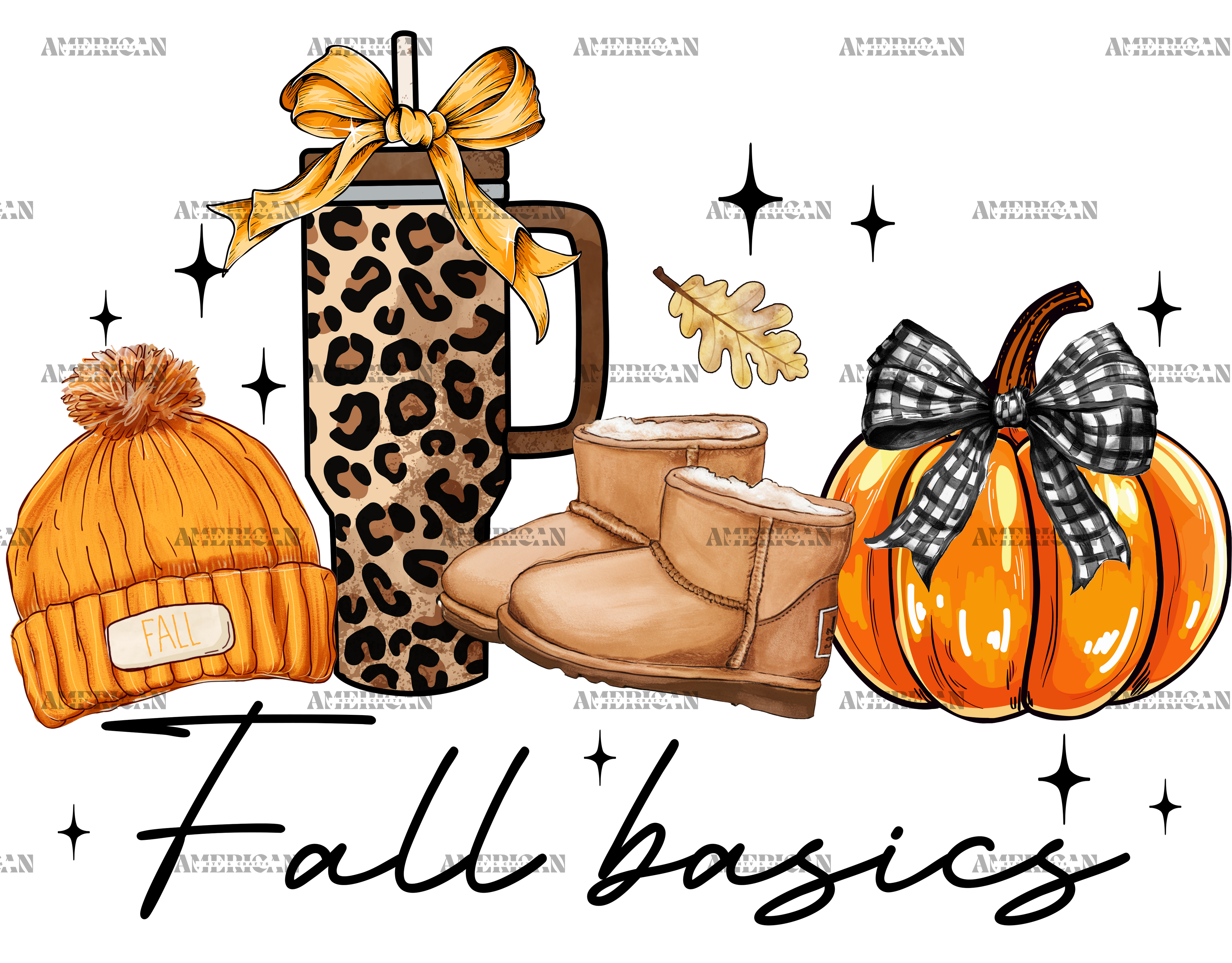 Fall Basics Black DTF Transfer