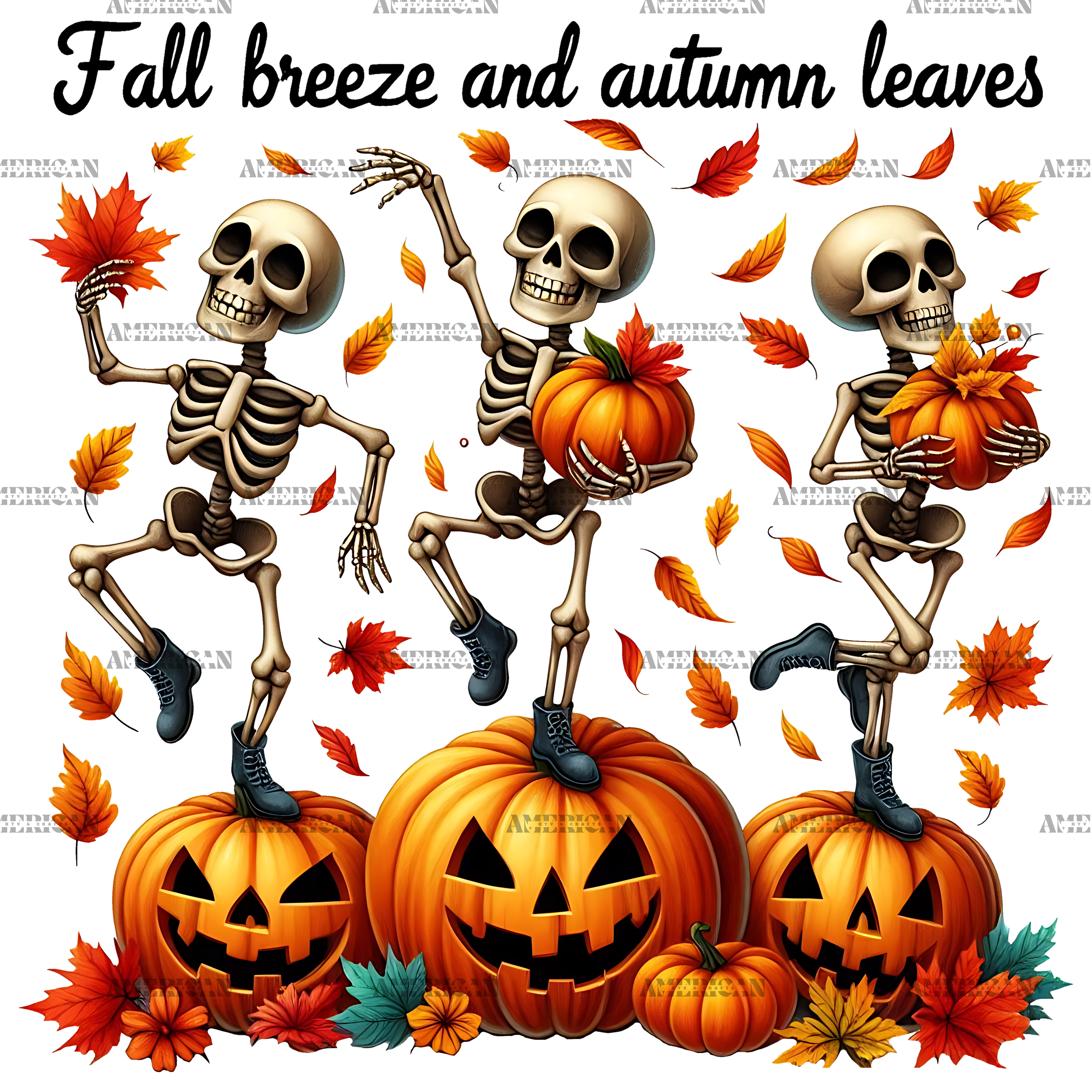 Fall Breeze And Autumn Leaves-3 DTF Transfer
