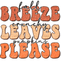 Fall Breeze Crunchy Leaves Dotted DTF Transfer