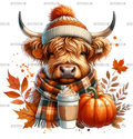Fall Highland Cow-2 DTF Transfer
