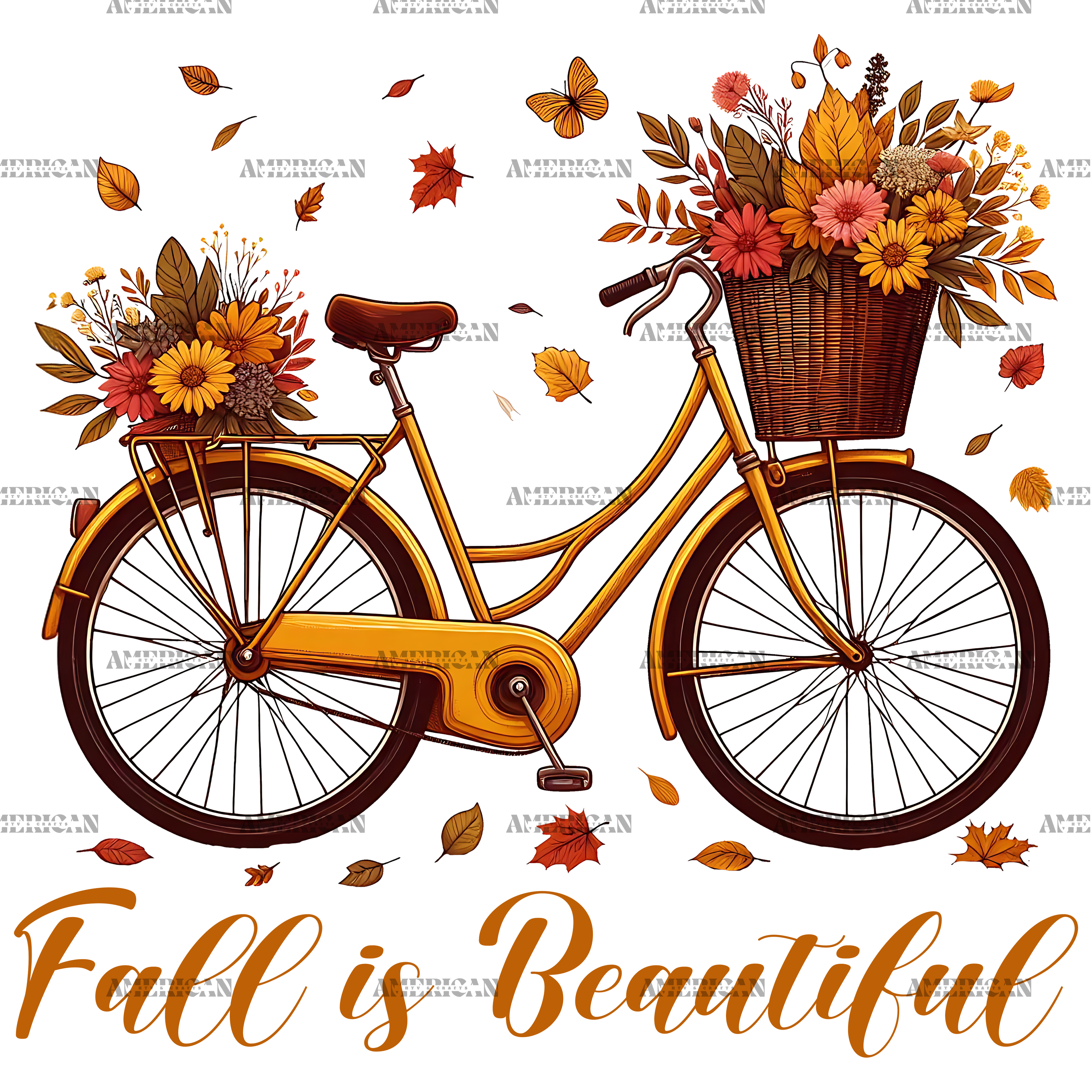 Fall Is Beautiful Bicycle DTF Transfer