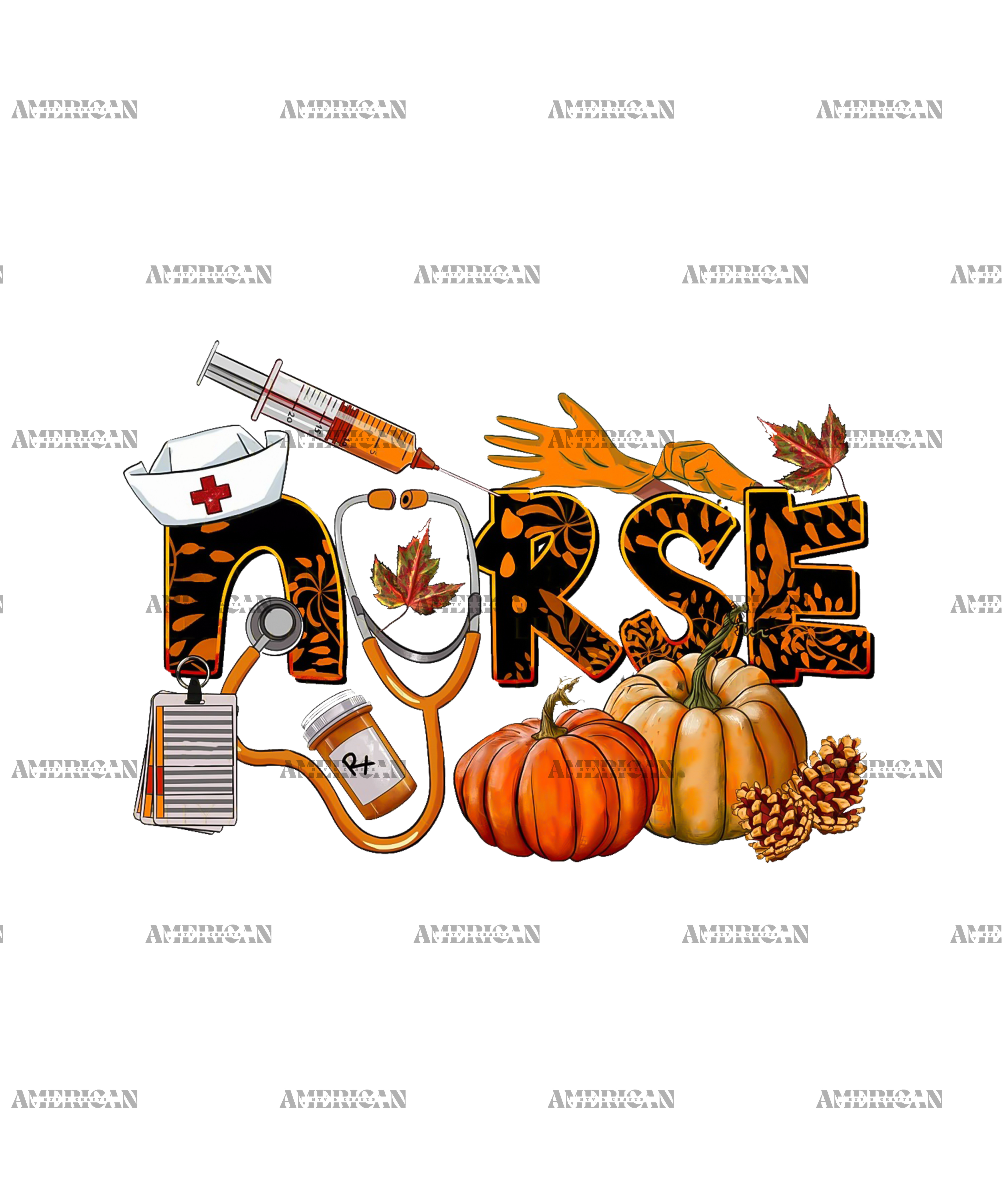 Fall Nurse DTF Transfer