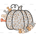 Fall Season Pumpkin Dotted DTF Transfer