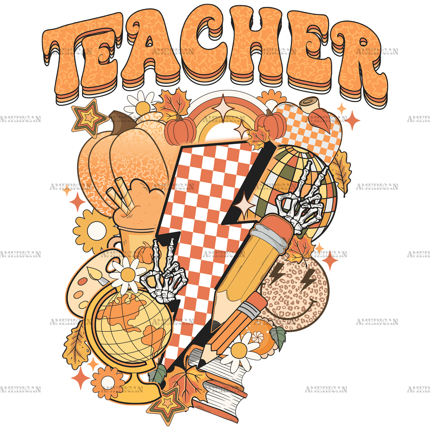 Fall Teacher DTF Transfer