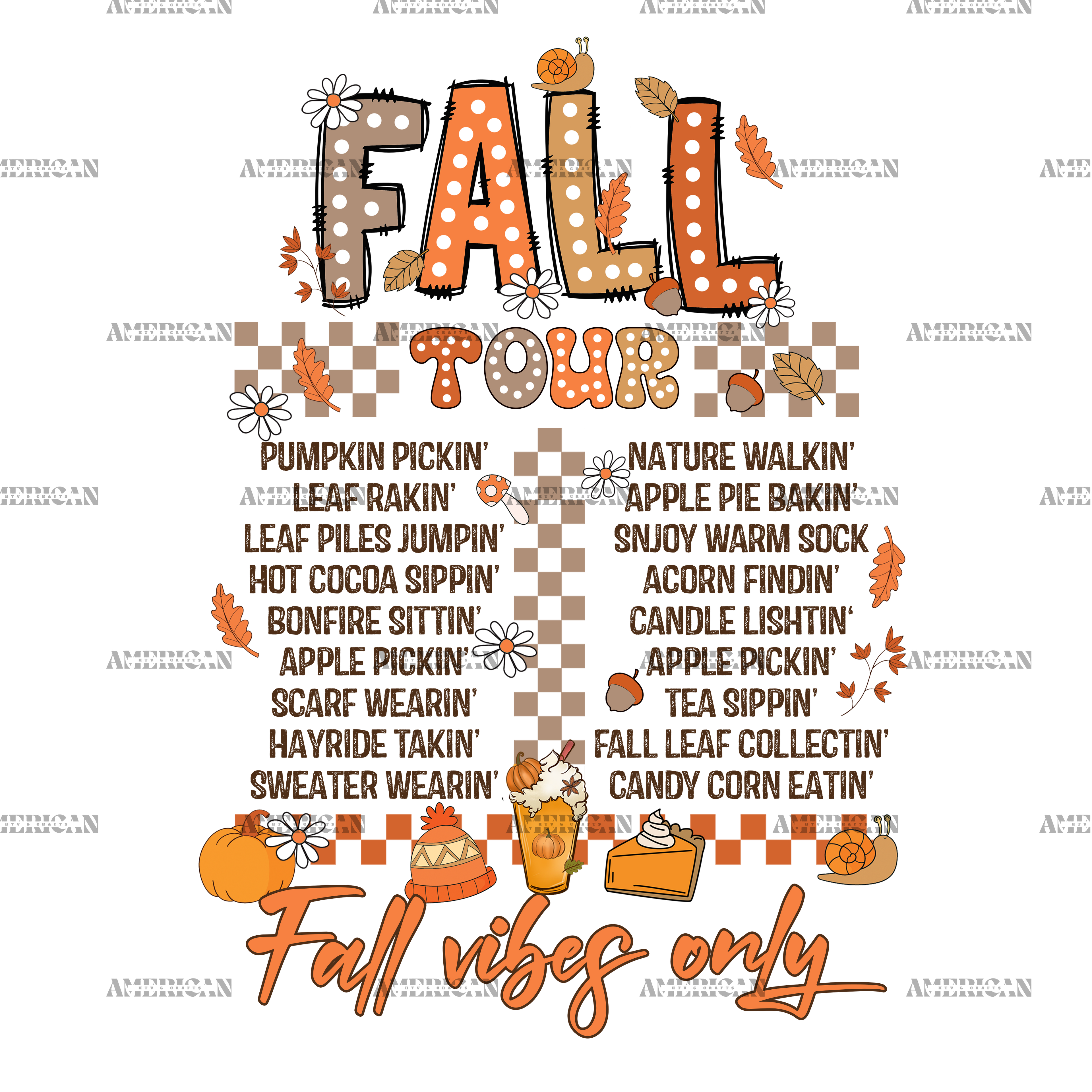 Fall Tour Fall Vibes Only-2 DTF Transfer