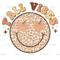 Fall Vibes Smily Face Dotted DTF Transfer